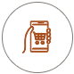 Icon of a smartphone with a shopping cart.