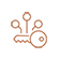 Icon representing a key that opens multiple nodes.