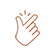 Icon representing a finger snap.